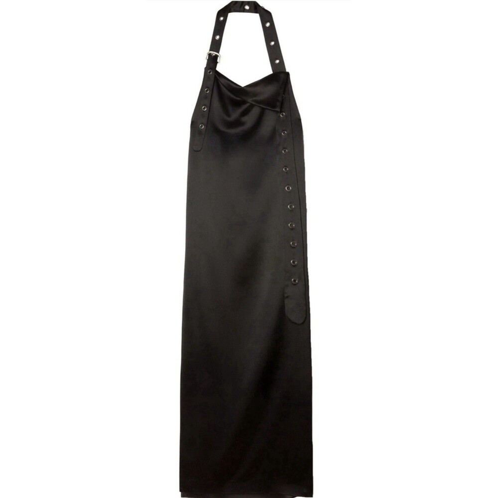 Off-White Satin Belt Detail Long Maxi Dress NWT 40 Retail $1800